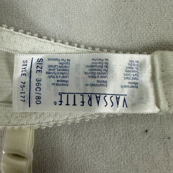 Vassarette 75-177 Underwire Bra 36C/80 Nylon/Spandex White - Picture 5 of 7